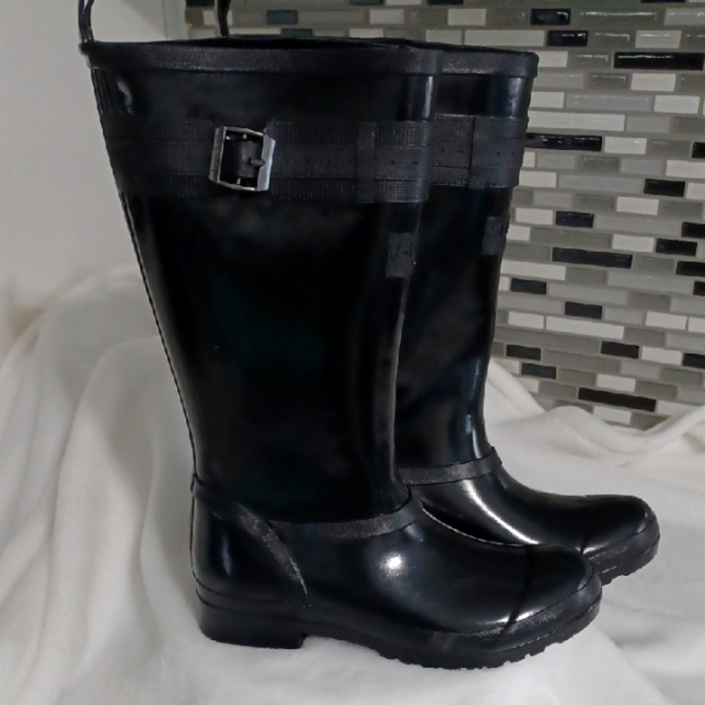 Sperry Women's Walker Atlantic Black Rain Boots New